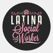 Latina maatschappelijk werker ronde sticker (Voorkant)