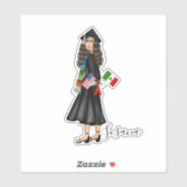 Latina met vlaggen en diplomatiek Afstuderen Sticker (Vel)