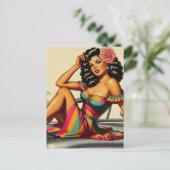  Latina Pin Up Illustratie Briefkaart (Staand voorkant)