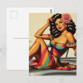  Latina Pin Up Illustratie Briefkaart (Voorkant / Achterkant)