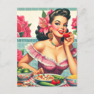 Latina Pin-Up Schilderen Briefkaart