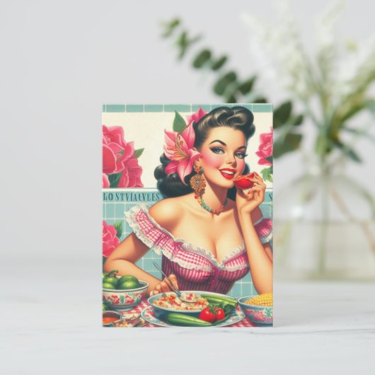  Latina Pin-Up Schilderen Briefkaart (Staand voorkant)