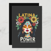 Latina Power Hispanic Heritage Month Bedankkaart (Voorkant / Achterkant)