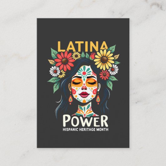 Latina Power Hispanic Heritage Month Informatiekaartje (Voorkant)