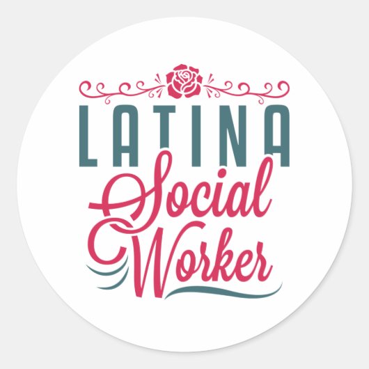 Latina Social Worker LCSW Latinx Hispanic Ronde Sticker (Voorkant)