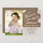 Latina Spanish Baptism 2e verjaardag Foto Kaart (Voorkant / Achterkant)