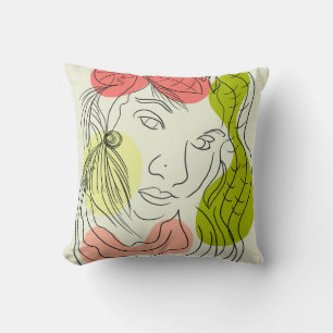 Latina Vrouw Kunst Vormgeving Bloemmotief Kussen