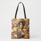  Latina Vrouw Schilderen Tote Bag (Voorkant)