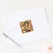  Latina Vrouw Schilderen Vierkante Sticker (Envelop)