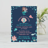 Latina zeemeermin met zeepaardje | 3e verjaardag kaart (Staand voorkant)