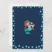 Latina zeemeermin met zeepaardje | 3e verjaardag kaart (Achterkant)