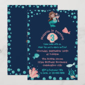 Latina zeemeermin met zeepaardje | 3e verjaardag kaart (Voorkant / Achterkant)