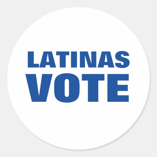 Latinas Stemmen blauw en wit modern politiek Ronde Sticker (Voorkant)