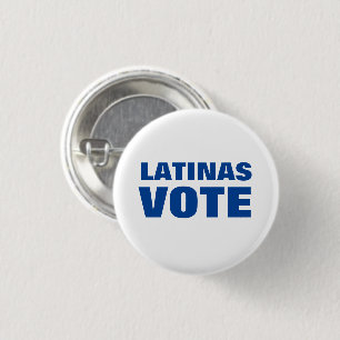 Latinas Stemmen blauw en wit voto latino modern Ronde Button 3,2 Cm
