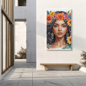 Latino Amerikaans Meisje Waterverf Art Print