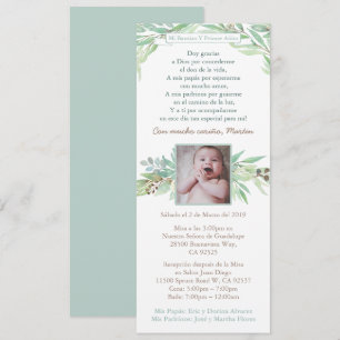 Latino Baptism First Birthday for Boy, Spaans Kaart