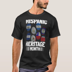 Latino Countries Fingerprint Pride Hispanic Herita T-shirt