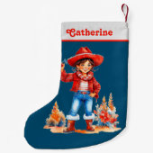 Latino Cowgirl Vaquera Kerst Kleine Kerstsok (Achterkant)