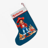 Latino Cowgirl Vaquera Kerst Kleine Kerstsok (Achterkant (Hangend))