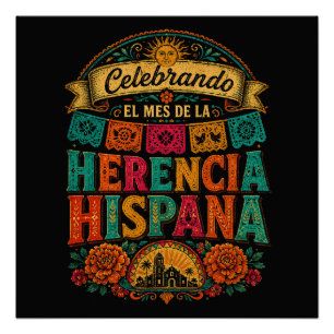 Latino cultuur viering Hispanic Heritage Month Perfect Poster