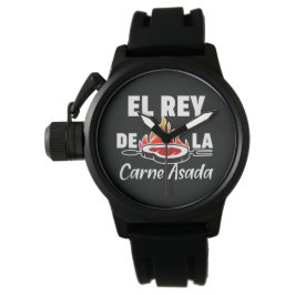 Latino Dad El Rey de la Carne Asada Horloge