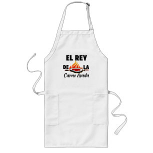Latino Dad El Rey de la Carne Asada Lang Schort