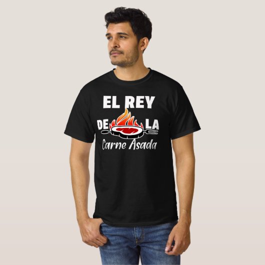 Latino Dad El Rey de la Carne Asada T-Shirt (Voorkant volledig)