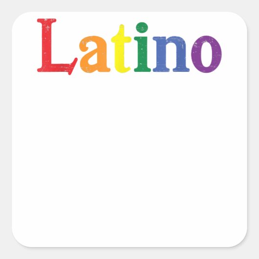 Latino Gay LGBT Distress Rainbow-ontwerp Vierkante Sticker (Voorkant)
