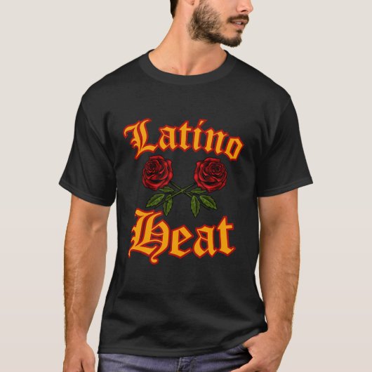 Latino Heat Classic Rozen Latinos Mannen en T-shirt (Voorkant)