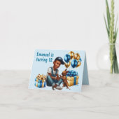 Latino jongen met hond verjaardag uitnodiging (Voorkant)