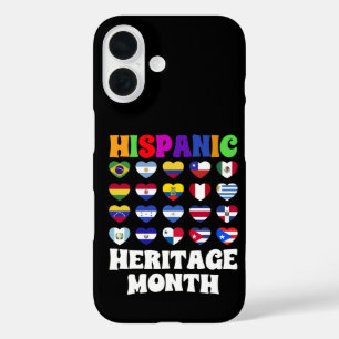 Latino-landen Vlaggen Hart, Gelukkig Feest  iPhone 16 Hoesje
