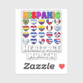 Latino Landen Vlaggen Hart, Gelukkig Vieren Sticker (Vel)