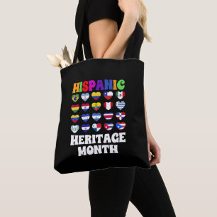 Latino Landen Vlaggen Hart, Gelukkig Vieren Tote Bag