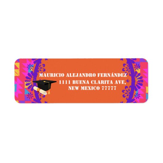 Latino Papel Picado Spaans | Klasse van jaar Etiket (Voorkant)