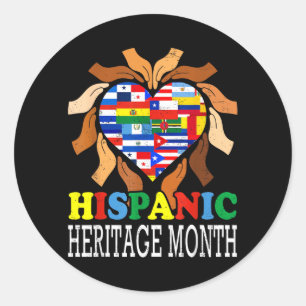 Latino-vlag Hart Nationale Hispanic-erfgoedmaand Ronde Sticker