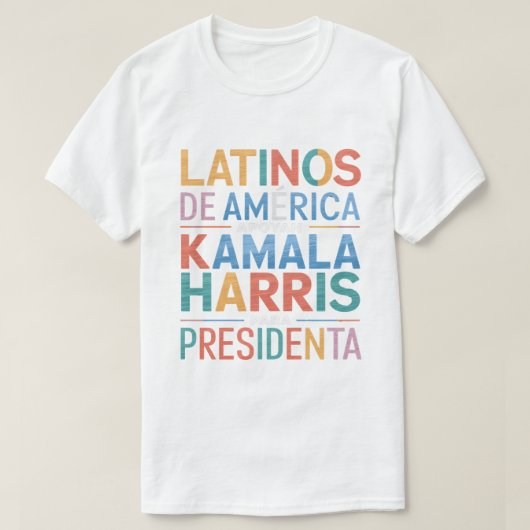 LATINOS DE AMERICA APOYAN KAMALA T-shirt (Design voorkant)