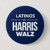 Latino's voor Harris Walz Ronde Button 7,6 Cm (Voorkant)