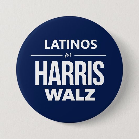 Latino's voor Harris Walz Ronde Button 7,6 Cm (Voorkant)