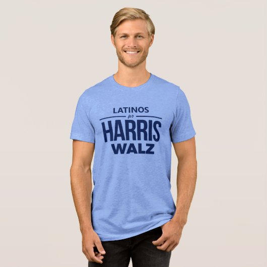 Latino's voor Harris Walz Tri-Blend Shirt (Voorkant volledig)