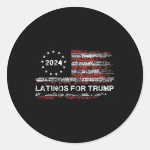 Latino's voor Trump 2024 - President Verkiezing Tr Ronde Sticker