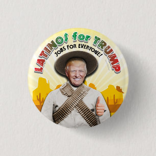LATINO'S VOOR TRUMP Hispanic Pancho Villa Bandiet Ronde Button 3,2 Cm
