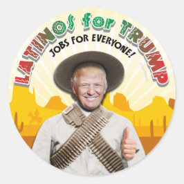 LATINO'S VOOR TRUMP Hispanic Pancho Villa Bandito Ronde Sticker