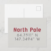Latitude-Briefkaart met noordpool Briefkaart (Voorkant / Achterkant)
