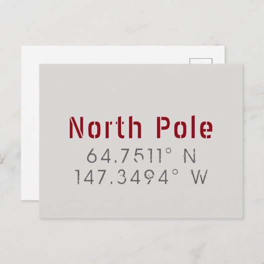 Latitude-Briefkaart met noordpool Briefkaart (Voorkant / Achterkant)
