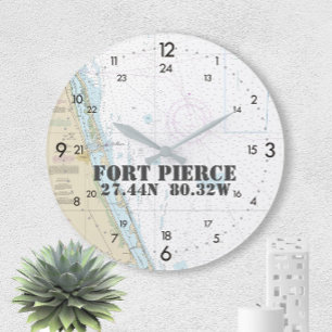 Latitude Longitude Fort Pierce FL - Nautisch, 24 u Grote Klok