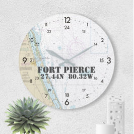 Latitude Longitude Fort Pierce FL - Nautisch, 24 u Grote Klok