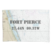 Latitude Longitude Fort Pierce FL Nautische kaart Kussensloop (Voorkant)