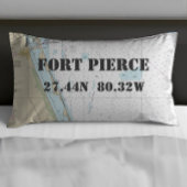 Latitude Longitude Fort Pierce FL Nautische kaart  Kussensloop