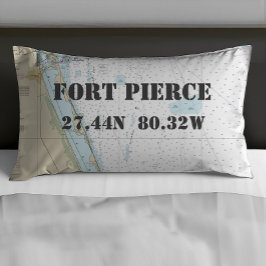 Latitude Longitude Fort Pierce FL Nautische kaart  Kussensloop