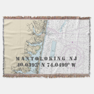 Latitude Longitude Hometown NJ Nautische kaart Deken